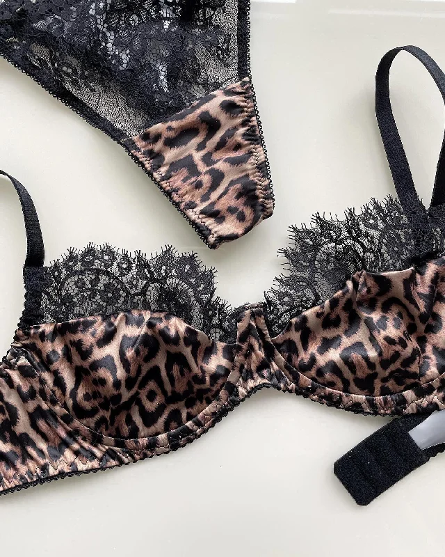 convertible halter braAzalea Leopard Lingerie Set