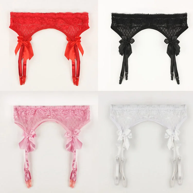 convertible plunge braWomen's Sexy Sheer Lace Bows Garter Belt