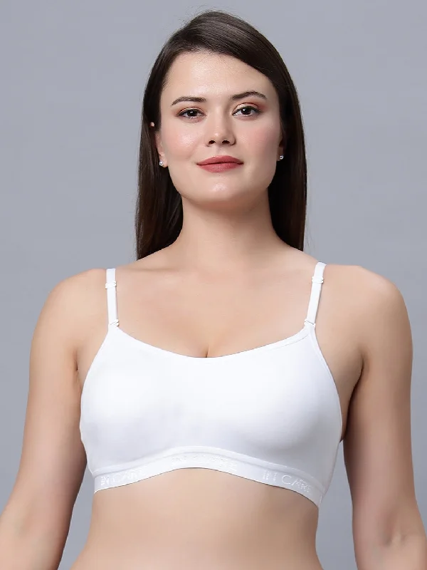 lace front closure braNon-Padded Full Coverage Sports Bra White Color (Pack of 1)