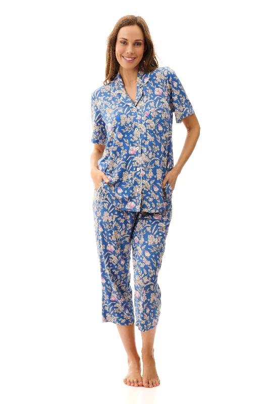 women's pajamas with a fitted designGIVONI MARGOT CAPRI PJ - 4LG54M