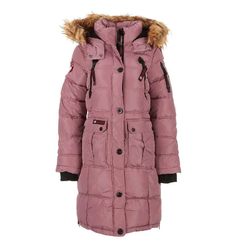 Women's Rain CoatsCanada Weather Gear Women's Long Puffer with Faux Fur and Sherpa Lined Hood