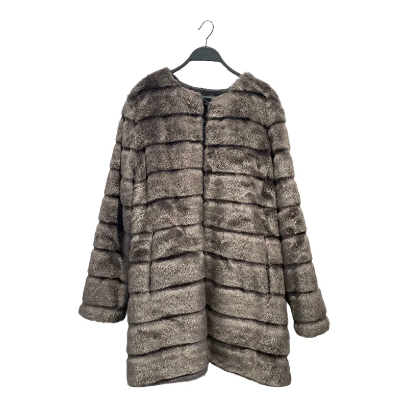 Women's Zip-Up CoatsDIANE von FURSTENBERG/Coat/XL/Fake Fur/GRY/