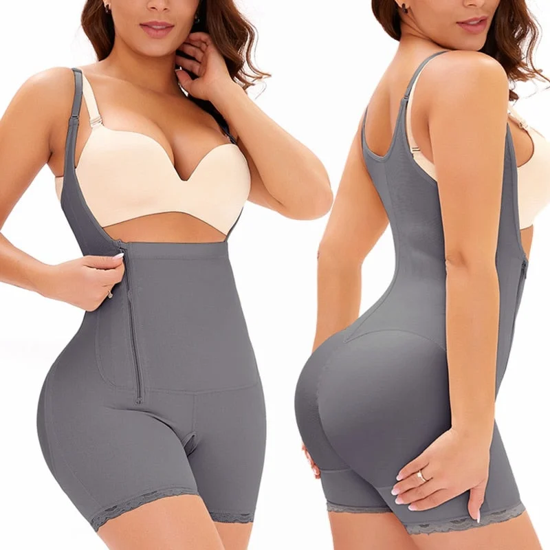 high-slit skirt shaper with invisible legsHLS Full Body Butt Lifter Slimming Tummy Control Bodysuit.