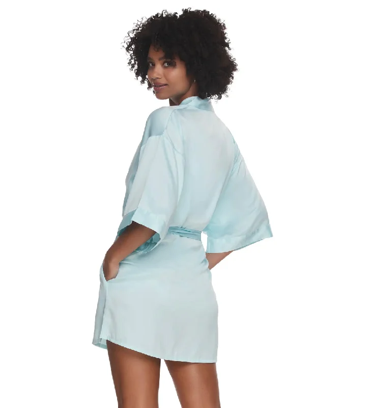 Muse Satin & Lace Kimono - Bridal Blue