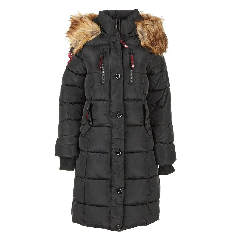 Women's Puffer CoatsCanada Weather Gear Women's Long Puffer with Faux Fur Trim Hood