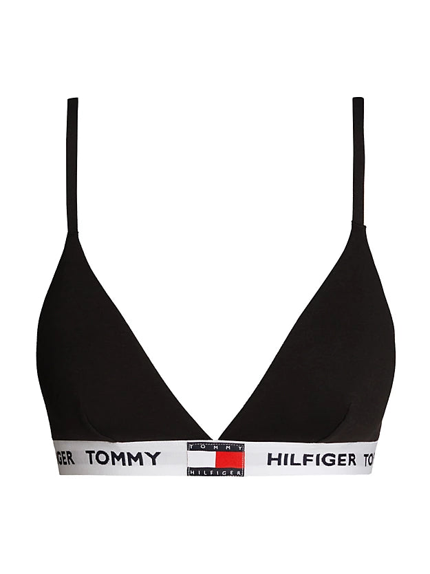 convertible bra with hook-and-eye closureTommy Hilfiger Women's Heritage Triangle Bra - Black