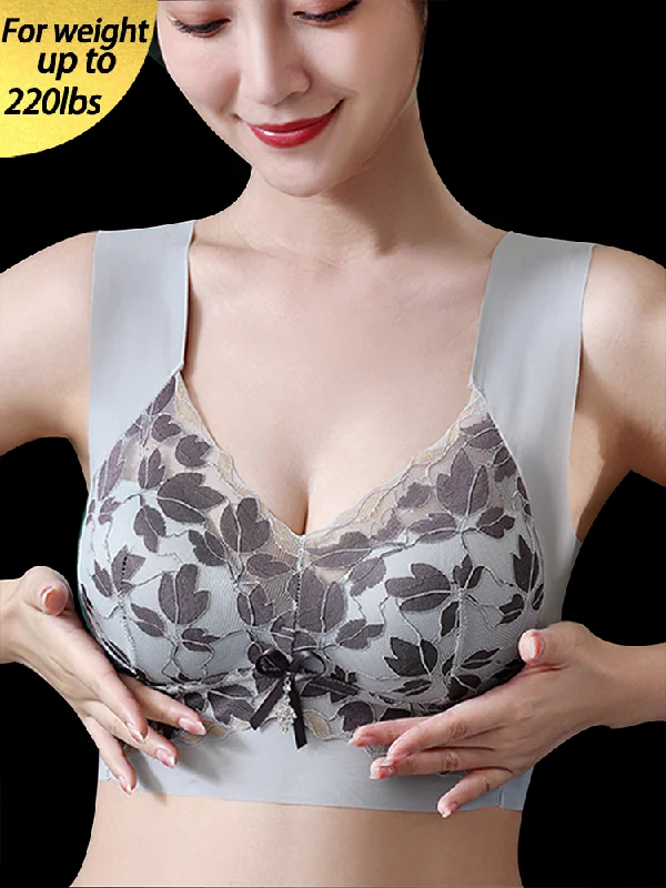 smoothing high-waisted bra for tummy controlFloral Lace Beautiful Back Wireless Bra