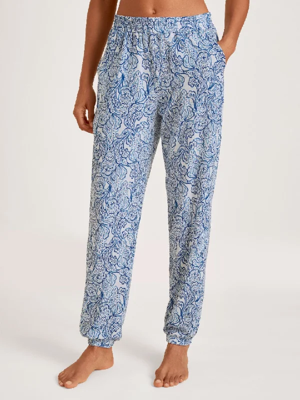 women's pajamas in pastel colorsFavourites Paisley Bukser Sodalite Blue