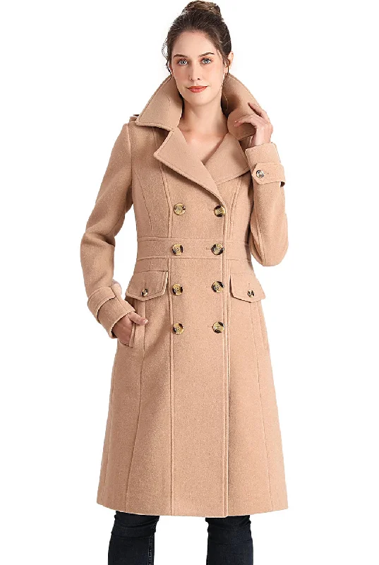 Women's Coats with Fur Trimmed SleevesBGSD Women Ady Wool Pea Coat