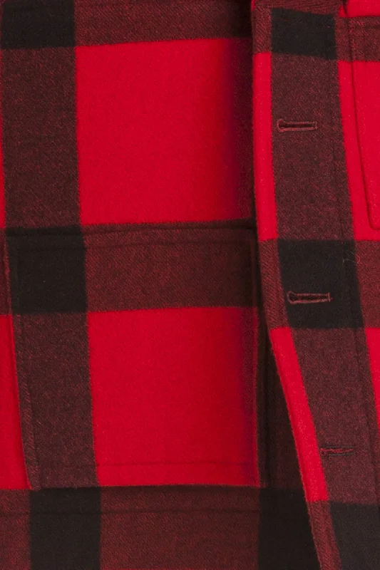 Women's Coats with Fur Trimmed BeltRalph Lauren - Red & Black Plaid Cashmere Coat - US 4