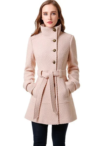 Women's Coats with Fur Trimmed CollarBGSD Women Wool Belted Walking Coat