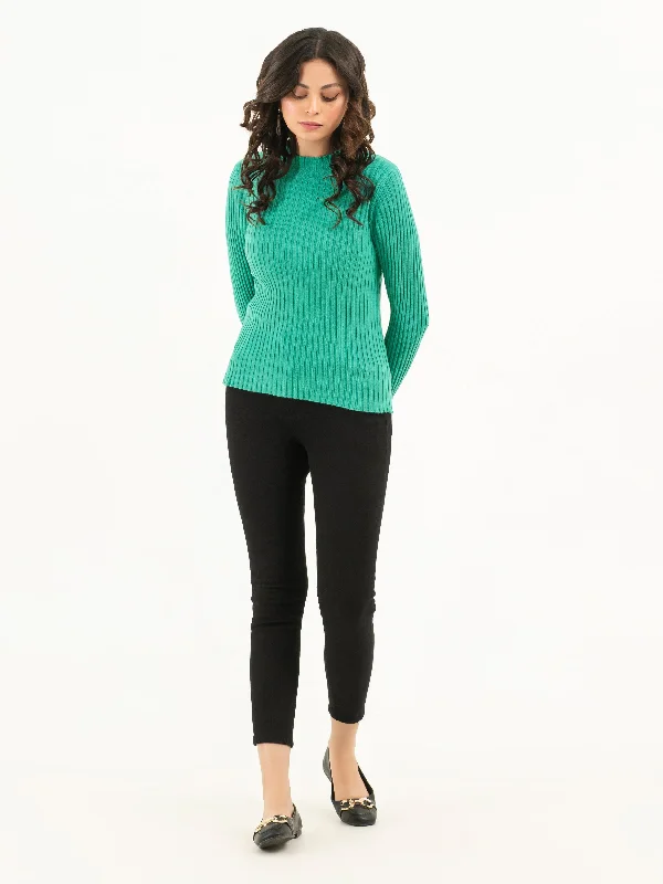 Women's Ruffled SweatersRibbed Sweater