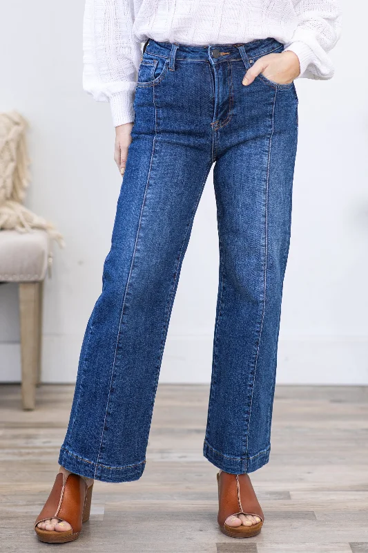 Women's SweatpantsRisen Dark Wash High Rise Wide Leg Ankle Jeans