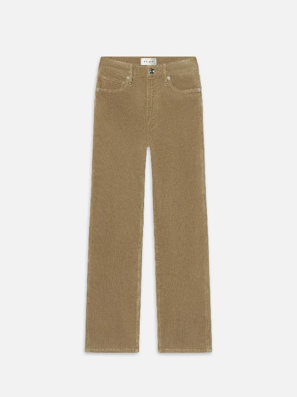 Women's Jodhpurs with ButtonsLe Sleek Straight Corduroy -- Light Beige