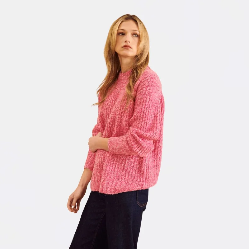 Women's Boat Collar SweatersLouie Sweater (Hibiscus)