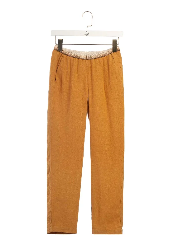 Women's Jodhpurs with Shirt CollarPants Pirouette Linen 24-Cashew