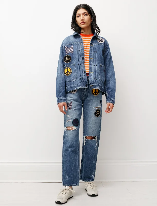 Women's Jodhpurs with Keyhole CollarAssorted Patches Jean Jacket