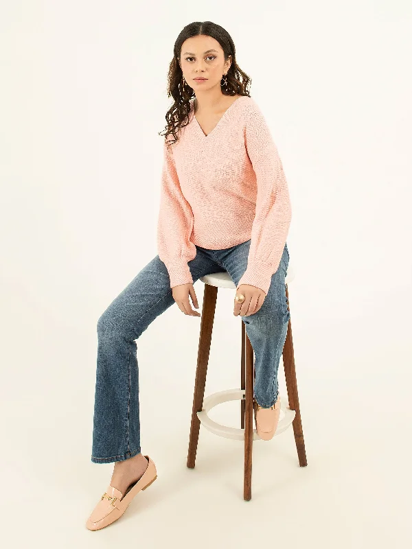 Women's Crop SweatersV-Neck Sweater