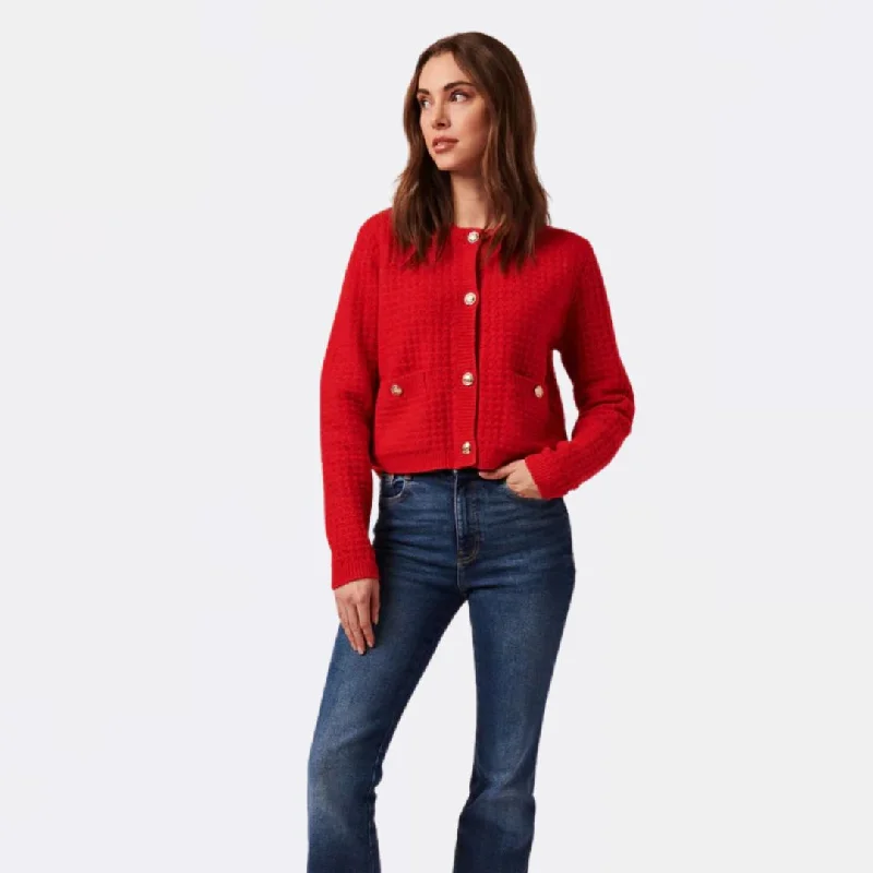 Women's Three-Quarter Sleeve SweatersCatalina Cardigan (Scarlet)