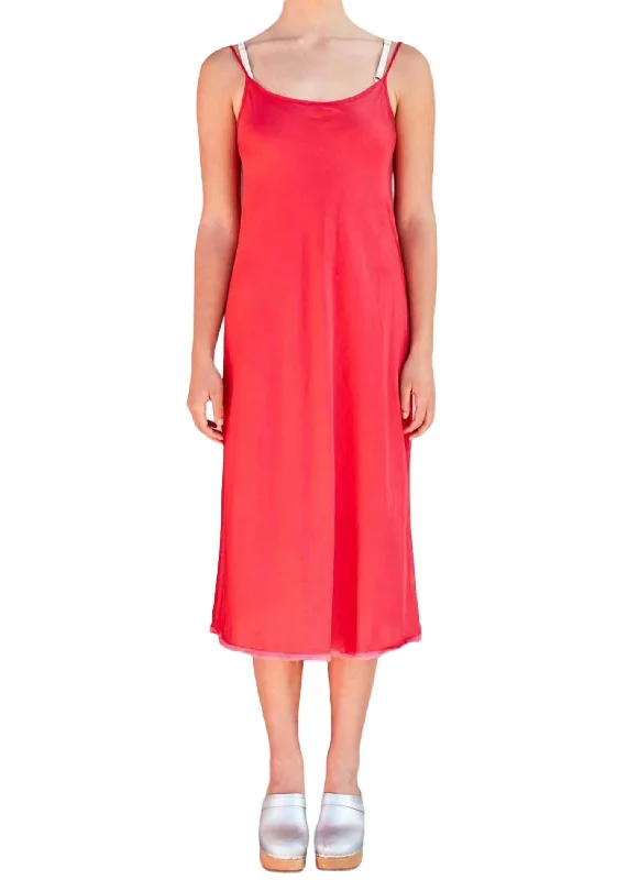 Women's Wide Collar DressesClassic Slip Dress In Rhubarb