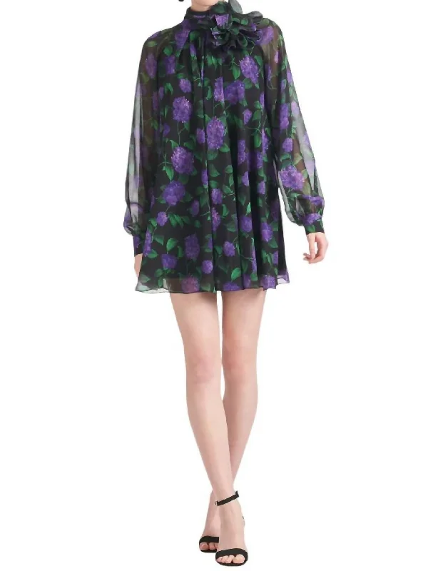 Women's Rounded-Neck DressesFawn Dress In Violet Garden