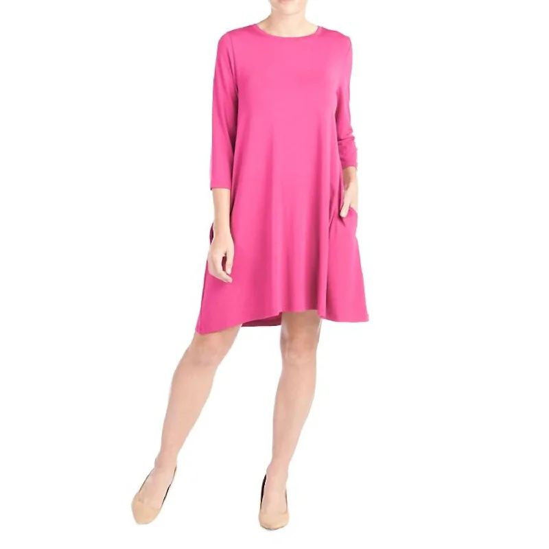 Women's Sweetheart Collar DressesOh So Soft Tunic Dress In Fuchsia