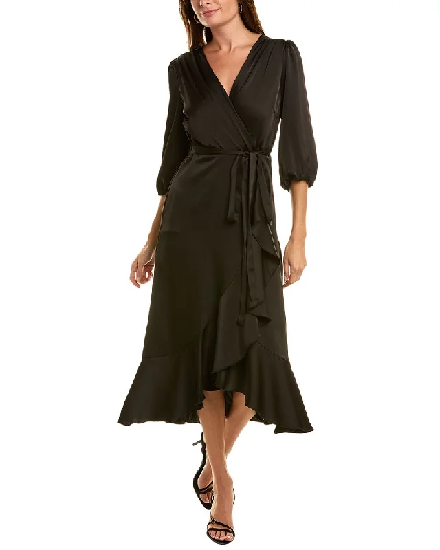 Women's Narrow-Neck DressesSam Edelman Fluid Satin Faux Wrap Dress