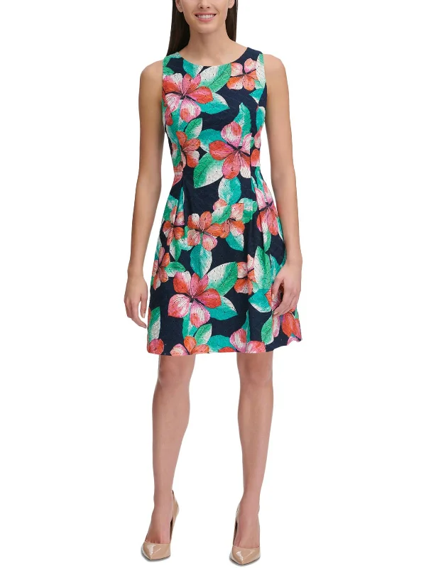 Women's Boat-Neck DressesWild Hibiscus Womens Floral Sleeveless Casual Dress