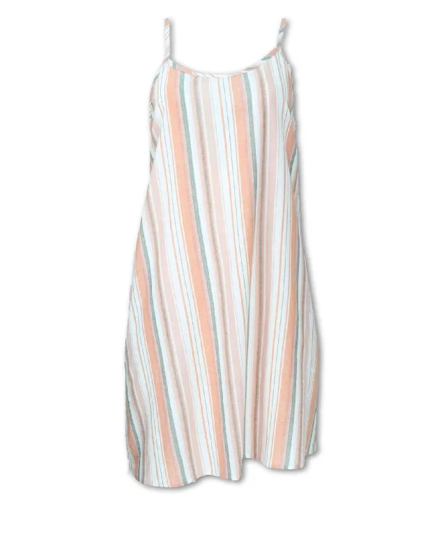 Women's Low Collar DressesWomen's Striped Slip Dress In Sunset