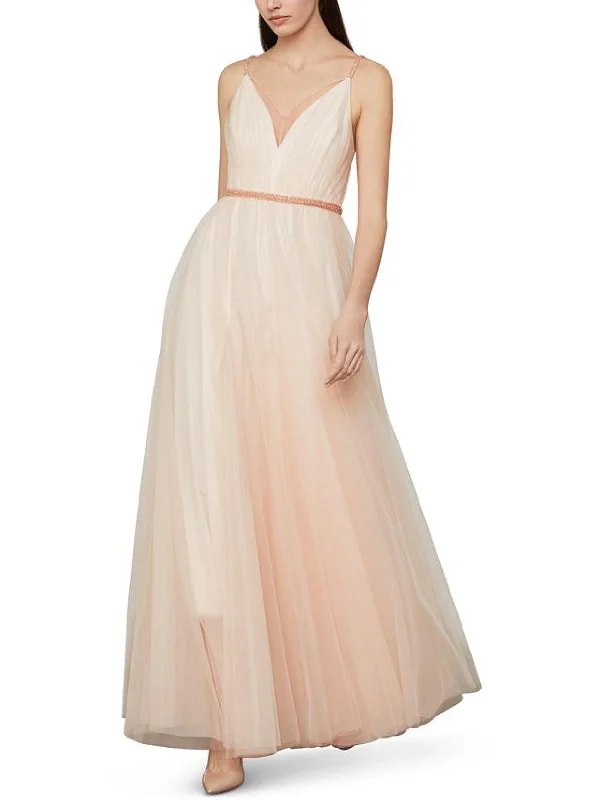 Women's Square-Neck DressesWomens Tulle Beaded Evening Dress