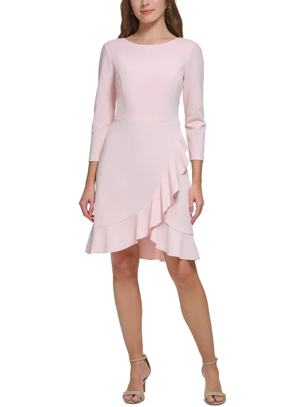 Women's Keyhole-Neck DressesWomens Work Wear Above Knee Fit & Flare Dress