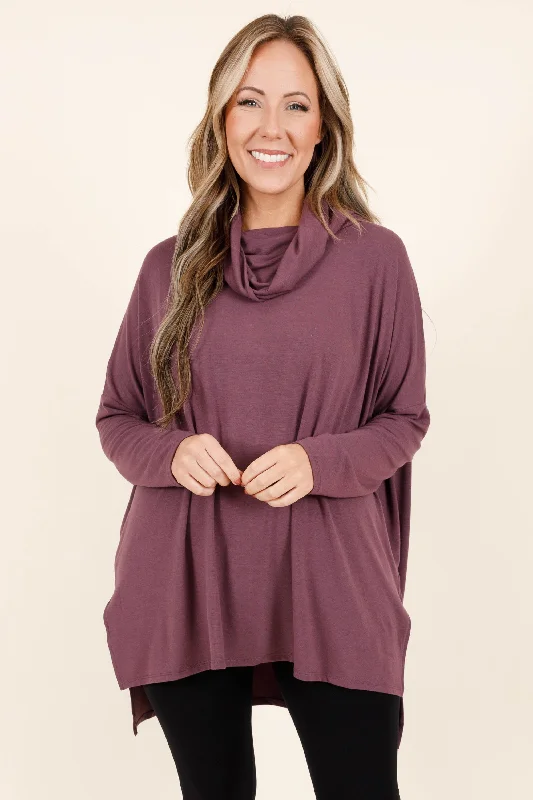 Women's Blouse with Narrow CollarCloser To Your Heart Top, Eggplant