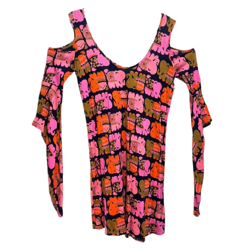 Women's Blouse with Square CollarElephant Tunic Long Sleeve By Joyce In Animal Print, Size: S