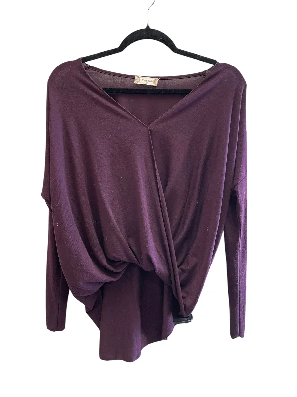 Women's Blouse with Keyhole CollarTop Long Sleeve By Altard State In Purple, Size: Xs