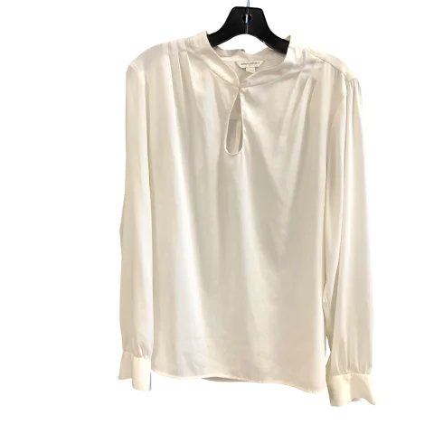 Women's Blouse with Shawl CollarTop Long Sleeve By Banana Republic In White, Size: Xl