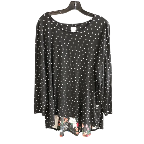 Women's Blouse with Mandarin CollarTop Long Sleeve By Chicos In Polkadot Pattern, Size: L