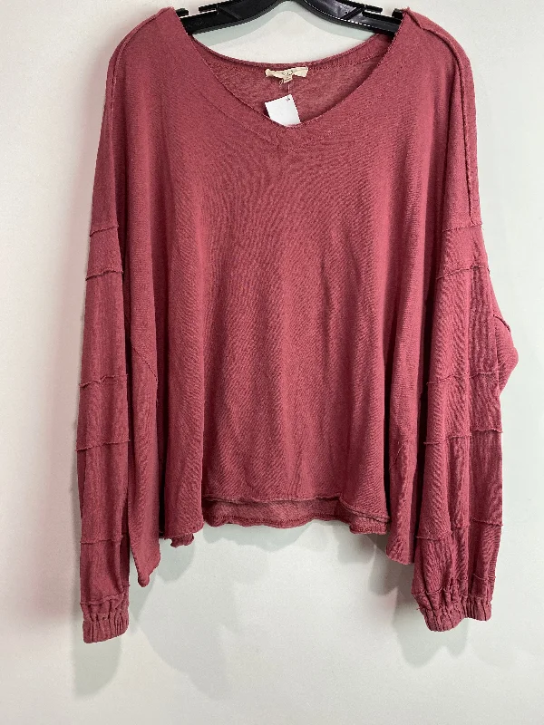 Women's Blouse for BusinessTop Long Sleeve By Easel In Mauve, Size: L