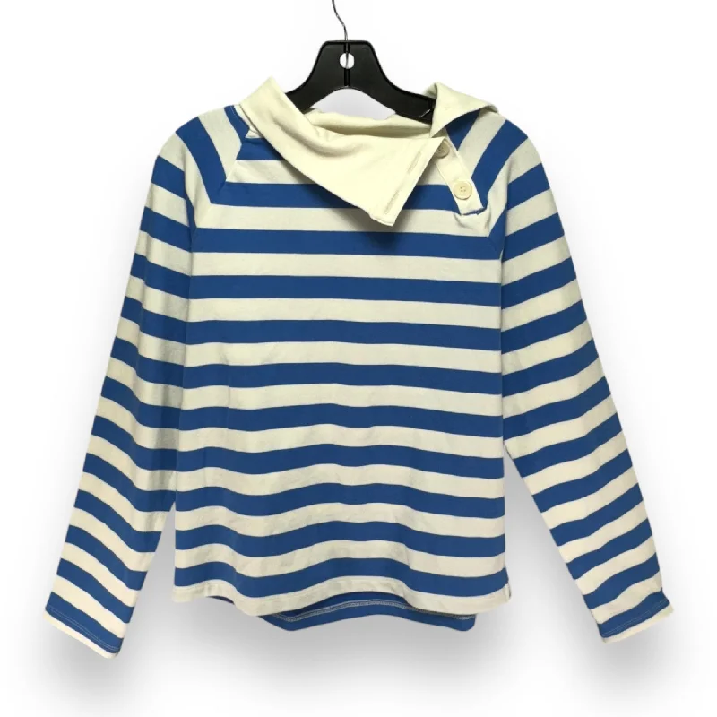 Women's Blouse with Rounded HemTop Long Sleeve By J. Crew In Striped Pattern, Size: S