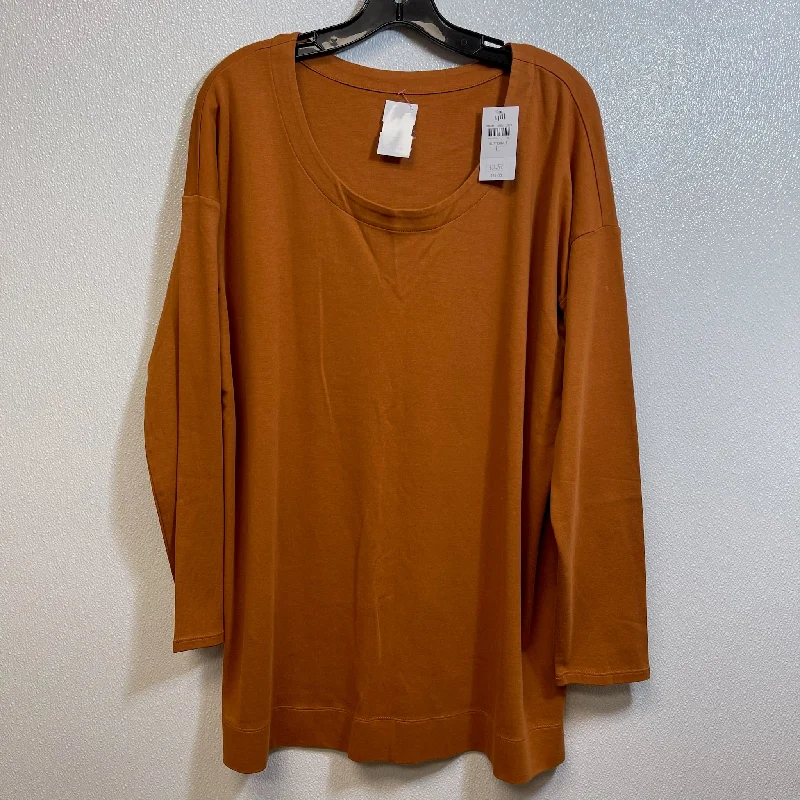 Women's Blouse for HolidayTop Long Sleeve By J Jill O In Rust, Size: L