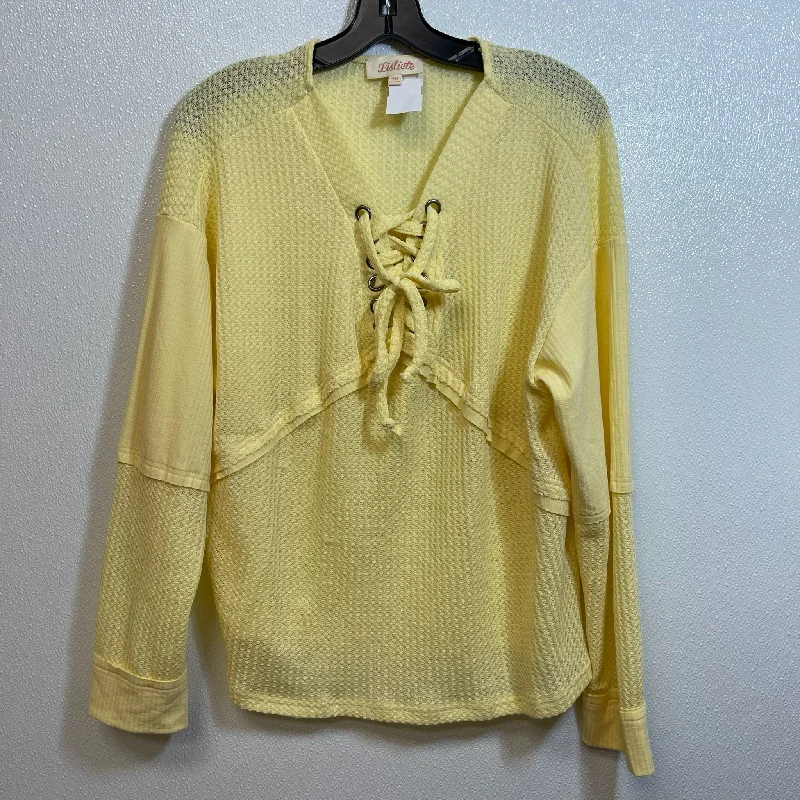 Women's Blouse for PartyTop Long Sleeve By Listicle In Yellow, Size: M