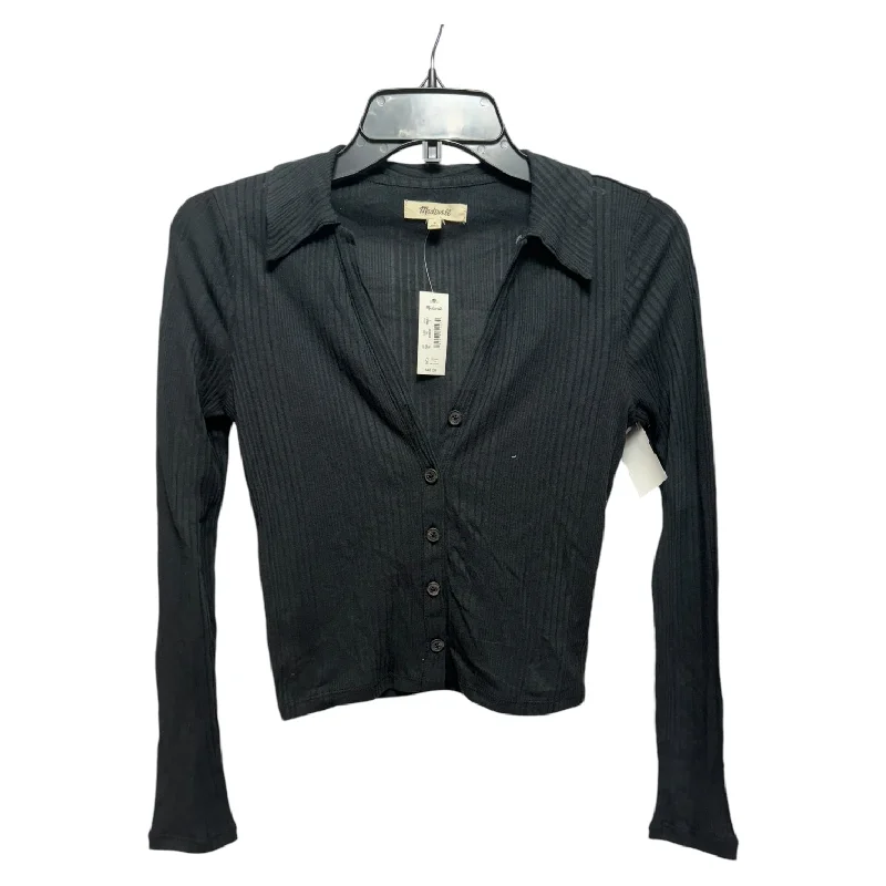 Women's Blouse with Shawl CollarTop Long Sleeve By Madewell In Black, Size: S