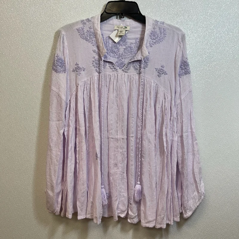 Women's Blouse for EveningTop Long Sleeve By Rachel Zoe In Lavender, Size: 2x