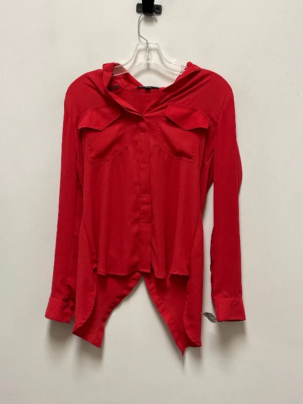 Women's Blouse for OfficeTop Long Sleeve By Sam Edelman In Red, Size: Xs