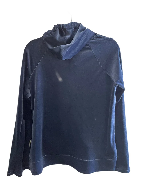 Women's Blouse with Notched CollarTop Long Sleeve By Saturday/sunday In Blue, Size: M