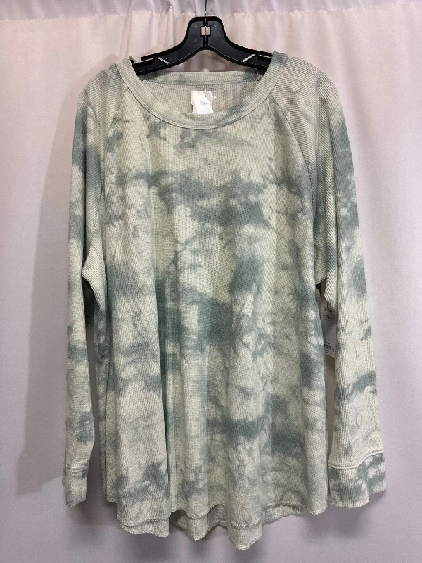 Women's Blouse with Long SleevesTop Long Sleeve By Sonoma In Green, Size: 3x