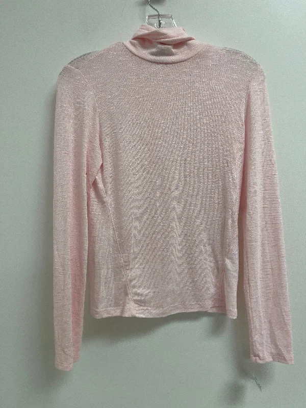 Women's Blouse with Shirt CollarTop Long Sleeve By Universal Thread In Pink, Size: S