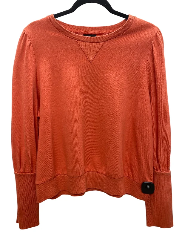 Women's Blouse for Casual WearTop Long Sleeve By Who What Wear In Orange, Size: Xl