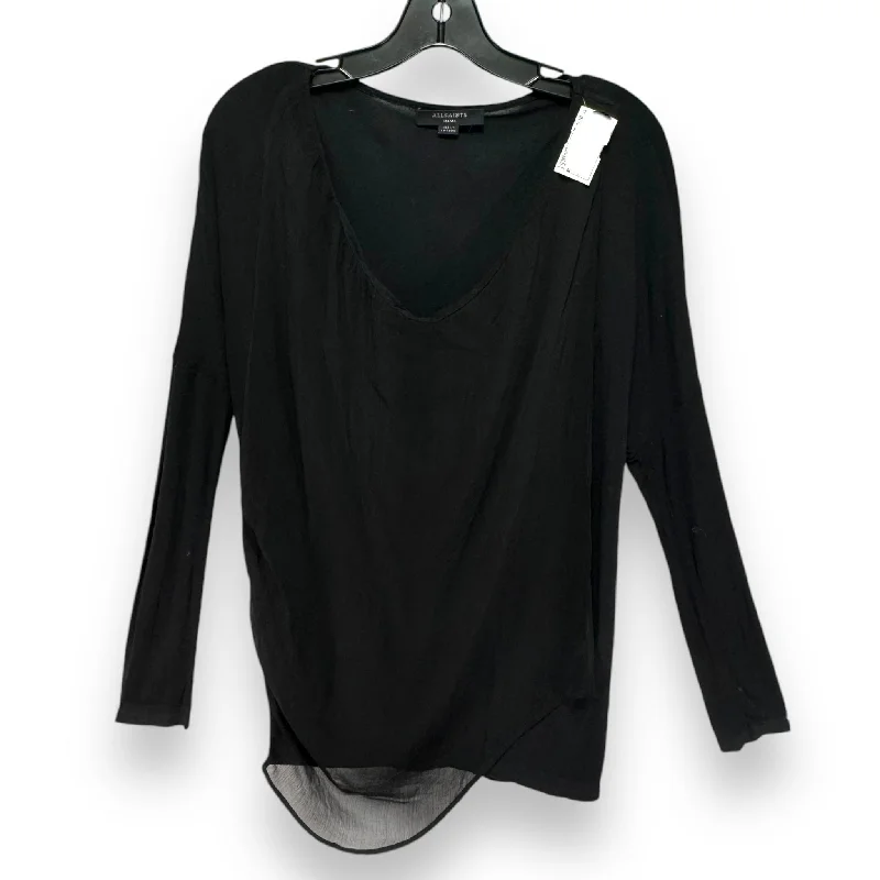 Women's Blouse with SleevelessTop Long Sleeve Designer By All Saints In Black, Size: S