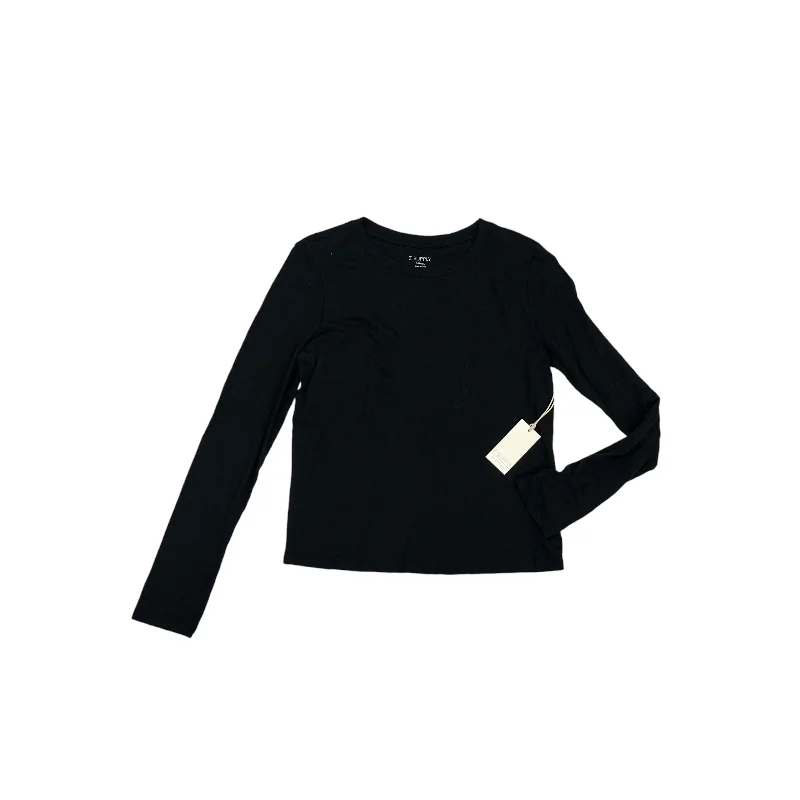 Women's Blouse with Collarless DesignTop Ls Basic By Z Supply In Black, Size:S