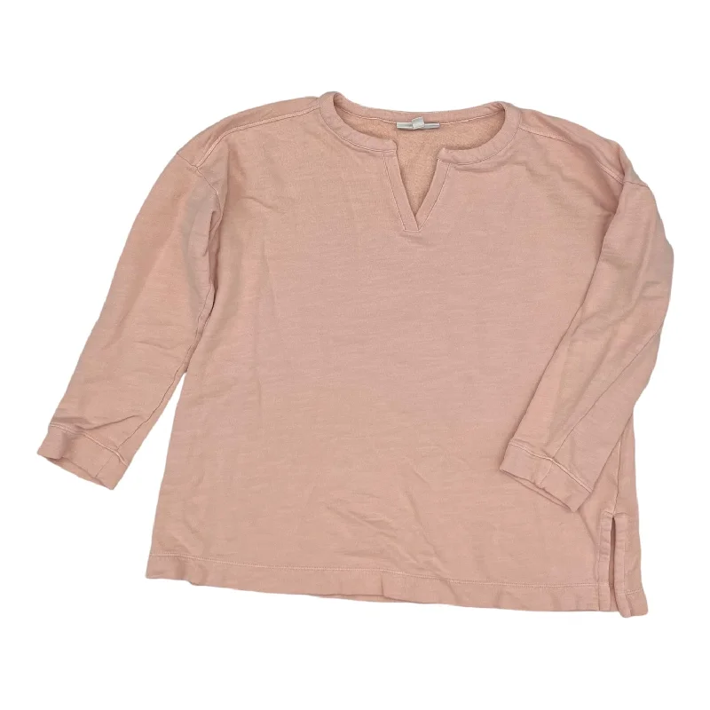 Women's Blouse with FrillsTop Ls By Pure Jill In Pink, Size:L